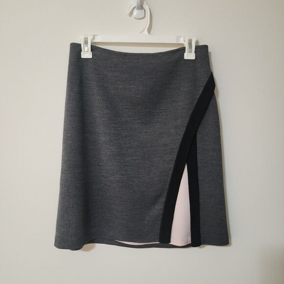 St. John Womens FA17 GRP1 Wool-Blend Mini Skirt Size 4 Silk-Blend Nude Lining - Picture 2 of 10